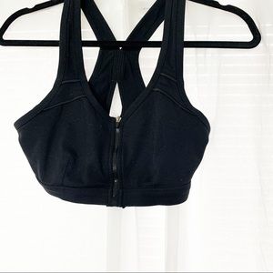 BCG zip front racer back sports bra M